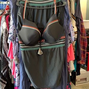 3 Piece Cacique Tankini & Cover Up Set